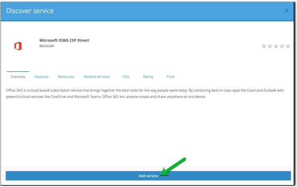 Add O365 service